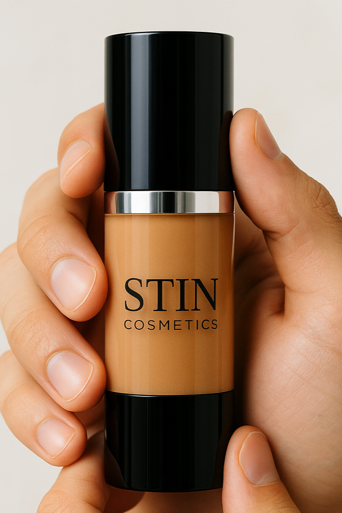The Everyday tinted moisturizer for men by Stin Cosmetics - hands holding bottle